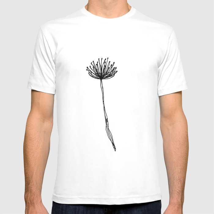 Simple Flower Outline Print T-Shirt DB – baetees